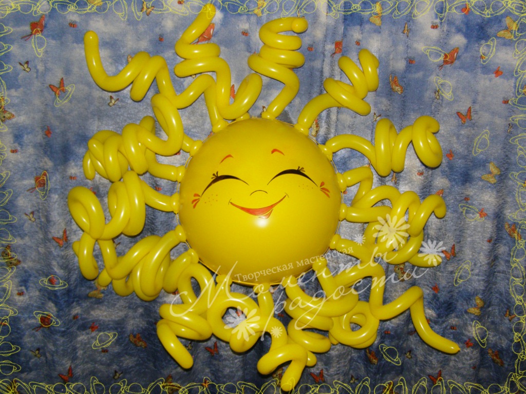 СОЛНЫШКО солнце ИЗ ШАРОВ своими руками How to Make a Balloon Sun TUTORIAL